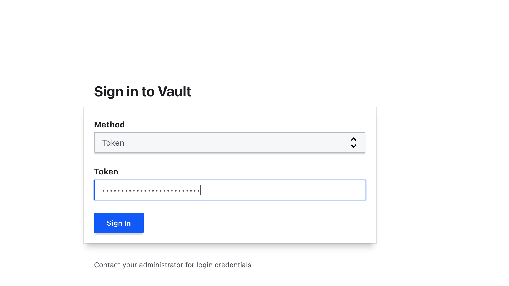 Vault Login Page